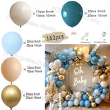 Popxstar Macaron Blue Balloon Garland Arch Kit Birthday Wedding Party White Grey Latex Gender Reveal Baby Shower Decoration Balloons