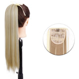 Popxstar Synthetic Corn Wavy Long Ponytail  Hairpiece Wrap on Clip Hair Extensions Ombre Brown Pony Tail Blonde Fack Hair