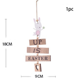 Popxstar 1pc Easter Wooden Hanging Ornament Bird House Pendant for Spring Easter Home Door Decorations Kids Party DIY Crafts Supplies