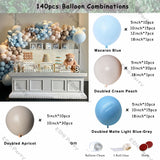 Popxstar Doubled Blue Blush Nude Balloons Garland Arch Baby Shower Decoration Apricot Ball Kid Birthday Party Gender Reveal Decor Supply