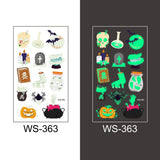 Popxstar Halloween Tattoo for Children Glowing Dark Taty Waterproof Fake Luminous Tattoo Stickers Body Art Cartoon Tattoo 105*60 Mm