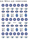 Popxstar Nail Art Stickers Water Decals Eyes Stripe Nail Art Decorations for Manicure Accessories Press on Nails Foil Stickers and Decals