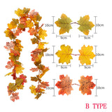 Popxstar Halloween Artificial Autumn Maple Leaves Garland Vine Led Fairy Lights for Christmas Party Thanksgiving Autumn Home Decoration