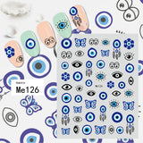 Popxstar Nail Art Stickers Water Decals Eyes Stripe Nail Art Decorations for Manicure Accessories Press on Nails Foil Stickers and Decals