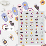 Popxstar Nail Art Stickers Water Decals Eyes Stripe Nail Art Decorations for Manicure Accessories Press on Nails Foil Stickers and Decals