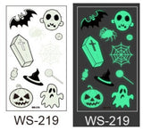 Popxstar Halloween Tattoo for Children Glowing Dark Taty Waterproof Fake Luminous Tattoo Stickers Body Art Cartoon Tattoo 105*60 Mm