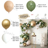 Popxstar Olive Green Balloon Garland Arch Kit Matte White Boho Apricot Wedding Party Gold Kids Birthday Balloons Baby Shower Decoration