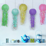 Popxstar DIY Little Mermaid Theme Party Jellyfish Lantern Under The Sea Happy Birthday Party Decor Kids Baby Shower Scene Layout Props