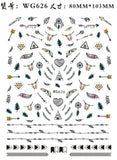 Popxstar Nail Art Stickers Water Decals Eyes Stripe Nail Art Decorations for Manicure Accessories Press on Nails Foil Stickers and Decals