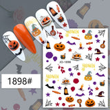 Popxstar Nail Art Stickers Accessories Halloween Nails Art Manicure Back Glue Decal Decorations Stickers for Nails Tips Beauty Sticker