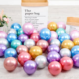 Popxstar 30pcs 5inch Chrome Metallic Latex Balloons Gold Silver Metal Balloon Birthday Party Inflate Globos Wedding Decor Supplies
