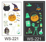 Popxstar Halloween Tattoo for Children Glowing Dark Taty Waterproof Fake Luminous Tattoo Stickers Body Art Cartoon Tattoo 105*60 Mm