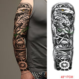Popxstar Teenagers over Knee Tattoo Men Small Men's Tattoos Waterproof Temporary Tattoo Sticker Anubis Ancient Egypt Dog Roma Clock Eye Full Arm Fake Tatto Flash Tatoo Sleeve for Men Women