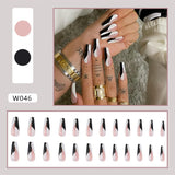 Popxstar Spring Centerpiece Ideas Short Square Acrylic Nails Spring Dip Nails  24pcs/box Fake Nails With Design Tai Chi White Black Full Cover Acrylic Press On Fake Nails Sets With Glue Long Artifical Nails