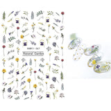 Popxstar black Glue Stickers Spring Summer Daisys Sunflowers Nail Decals Decoration For Nail Art Manicure Beauty