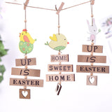 Popxstar 1pc Easter Wooden Hanging Ornament Bird House Pendant for Spring Easter Home Door Decorations Kids Party DIY Crafts Supplies