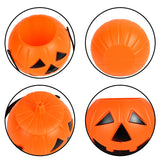 Popxstar 1/3pcs Halloween Pumpkin Bucket Portable Plastic Candy Basket Trick Or Treat Kids Gift Packaging Halloween Party Decor Supplies