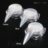 Mirror Nail Powder Pigment Pearl White Rubbing on Nail Art Glitter Dust Chrome Aurora Blue Manicure Holographic Decorations