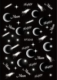 Popxstar 3D Nail Art Sticker Decoration Shadow Moon DIY Sticker Decals Tips Manicure Design Constellation Stars Adhesive Sticker for Nail
