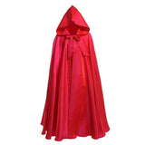 Popxstar Halloween Party Cosplay Woman Men Adult Long Hero Witchcraft Witchcraft Robe Hood Cloak Cosplay Satin Red Medieval Cloak