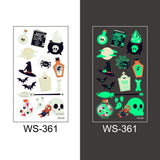 Popxstar Halloween Tattoo for Children Glowing Dark Taty Waterproof Fake Luminous Tattoo Stickers Body Art Cartoon Tattoo 105*60 Mm