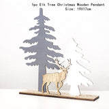 Popxstar Christmas Decorations for Home Snowman Wooden Ornaments Navidad Xmas Tree Decor Natural Wooden Crafts New Year Hanging Gift