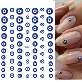 Popxstar Nail Art Stickers Water Decals Eyes Stripe Nail Art Decorations for Manicure Accessories Press on Nails Foil Stickers and Decals