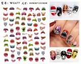 Popxstar Nail Art Stickers Accessories Halloween Nails Art Manicure Back Glue Decal Decorations Stickers for Nails Tips Beauty Sticker