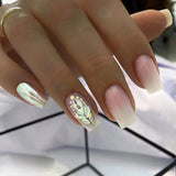 Popxstar 24Pcs Press On Nails Wearable Fake Nails Pink Gradient Glitter Butterfly Rhinestones False Nail Full Cover Acrylic Nail Tips