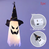 Popxstar Halloween LED Lights Horror Skull Ghost Holding Candle Lamp Happy Holloween Party Decoration for Home Haunted House Ornaments