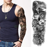 Popxstar Teenagers over Knee Tattoo Men Small Men's Tattoos Waterproof Temporary Tattoo Sticker Anubis Ancient Egypt Dog Roma Clock Eye Full Arm Fake Tatto Flash Tatoo Sleeve for Men Women