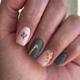 Popxstar 24pcs Summer False Nails with Designs Charms Flame Long Ballerina Fake Nails Wearable Coffin French Nails Tips Press On Nails