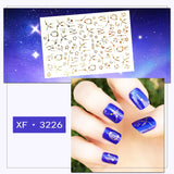 Popxstar 3D Nail Art Sticker Decoration Shadow Moon DIY Sticker Decals Tips Manicure Design Constellation Stars Adhesive Sticker for Nail