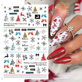 Popxstar 3D Nail Stickers Decals Black Snake Blood Scratches Clown Halloween Eyes Tattoo Slider Design Winter Manicure Decoration SAF792