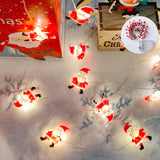Popxstar 2M 20Led  Santa Claus LED String Lights Fairy Lights Led Light Battery-operated Garland New Year Christmas Decorations Navidad