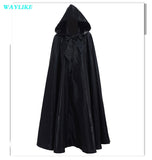 Popxstar Halloween Party Cosplay Woman Men Adult Long Hero Witchcraft Witchcraft Robe Hood Cloak Cosplay Satin Red Medieval Cloak