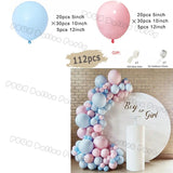 Popxstar Macaron Blue Balloon Garland Arch Kit Birthday Wedding Party White Grey Latex Gender Reveal Baby Shower Decoration Balloons
