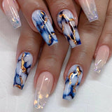 Popxstar 24Pcs Press On Nails Wearable Fake Nails Pink Gradient Glitter Butterfly Rhinestones False Nail Full Cover Acrylic Nail Tips