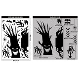 Popxstar Halloween Giant Ghost Monster Ghost Shadow Window Sticker Witch Death Bat Skeleton Helloween Party Decor Electrostatic Sticker