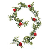 Popxstar 2M Silk Rose Peony Garland Artificial Flowers Eucalyptus Leaves Vines Plants for Wedding Arch Doorways Table Decor