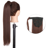 Popxstar Synthetic Corn Wavy Long Ponytail  Hairpiece Wrap on Clip Hair Extensions Ombre Brown Pony Tail Blonde Fack Hair