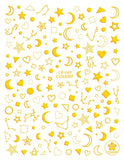 Popxstar 3D Nail Art Sticker Decoration Shadow Moon DIY Sticker Decals Tips Manicure Design Constellation Stars Adhesive Sticker for Nail