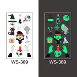 Popxstar Halloween Tattoo for Children Glowing Dark Taty Waterproof Fake Luminous Tattoo Stickers Body Art Cartoon Tattoo 105*60 Mm