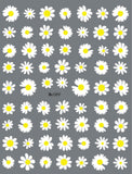Popxstar black Glue Stickers Spring Summer Daisys Sunflowers Nail Decals Decoration For Nail Art Manicure Beauty