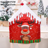 Popxstar New Year Christmas Grid Chair Cover Noel Santa Christmas Decorations for Home Navidad Xmas Ornament Dinner Table Decor