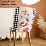 Popxstar Christmas Santa Claus Chair Cover Merry Christmas Decorations for Home Navidad Xmas Decor Gifts Happy New Year