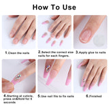 Sweet Style Fake Nails Nude Pink Gradient Short Nails Full Cover Press on Nails Wearable Nail Tips Nail Art DIY Manicure Tool