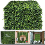 Popxstar 20PCS Artificial Flowers Boxwood Grass 25x25cm Backdrop Panels Topiary Hedge Plant Garden Backyard Fence Greenery Wall Decor