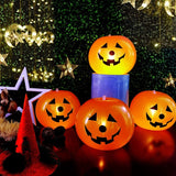 Popxstar 5Pcs Led Light up Balloon Latex Pumpkin Balloons Halloween Party Decorations for Home Halloween Pumpkin Decor Outdoor indoor