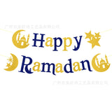Popxstar Elegant Blue Eid Banner Happy Eid Mubarak Islamic Muslim Party Decor Ramadan Kareem Eid AL Adha Decor For Home